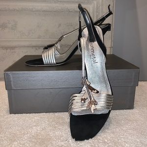 Gunmental Strappy Heels (Sz.38.5)